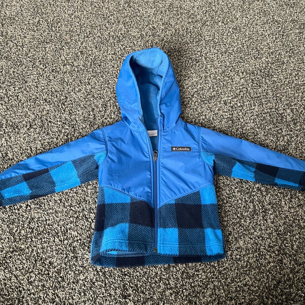Columbia Blue Checkered Hooded Jacket